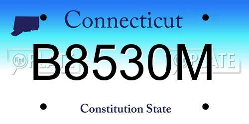 B8530M Connecticut License Plate