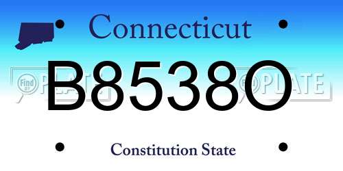 B8538O Connecticut License Plate