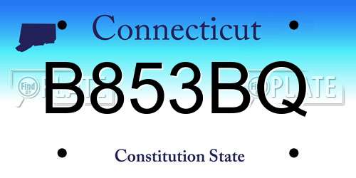 B853BQ Connecticut License Plate