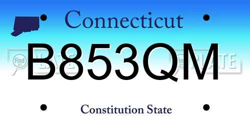 B853QM Connecticut License Plate