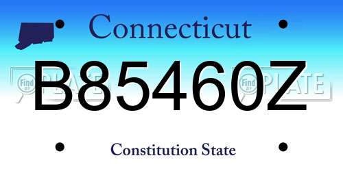 B85460Z Connecticut License Plate