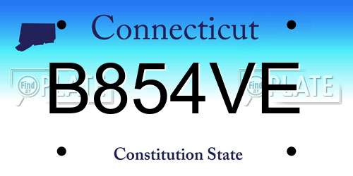 B854VE Connecticut License Plate