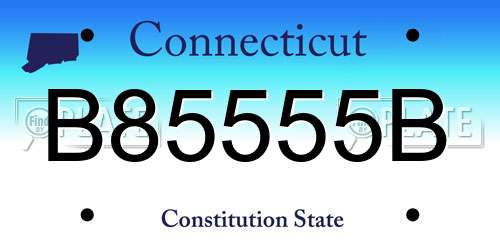 B85555B Connecticut License Plate