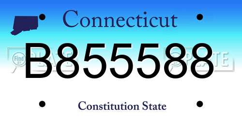 B855588 Connecticut License Plate