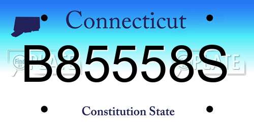 B85558S Connecticut License Plate
