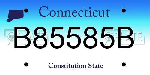 B85585B Connecticut License Plate