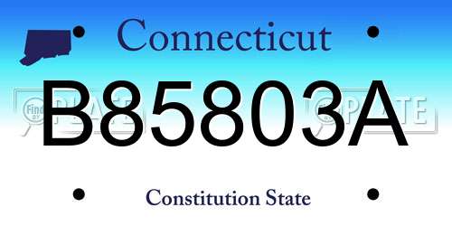 B85803A Connecticut License Plate