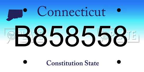 B858558 Connecticut License Plate