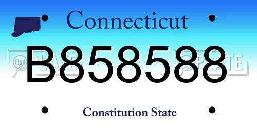 B858588 Connecticut License Plate