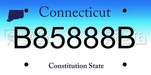 B85888B Connecticut License Plate