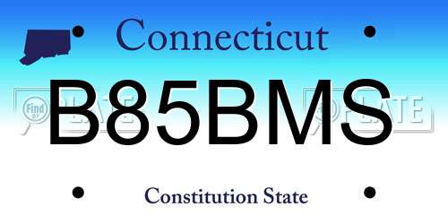 B85BMS Connecticut License Plate