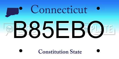 B85EBO Connecticut License Plate
