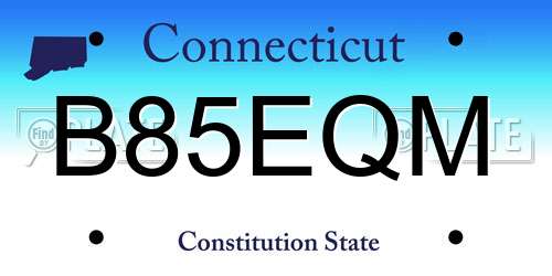 B85EQM Connecticut License Plate