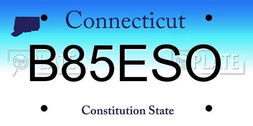 B85ESO Connecticut License Plate