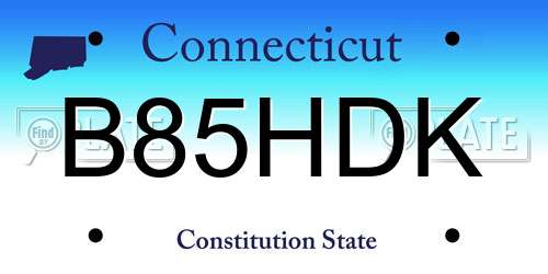 B85HDK Connecticut License Plate