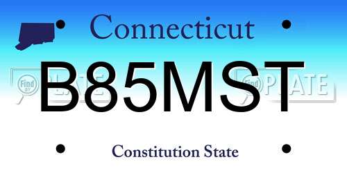 B85MST Connecticut License Plate