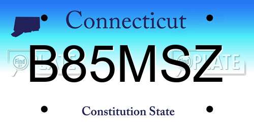 B85MSZ Connecticut License Plate
