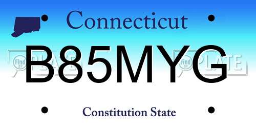 B85MYG Connecticut License Plate