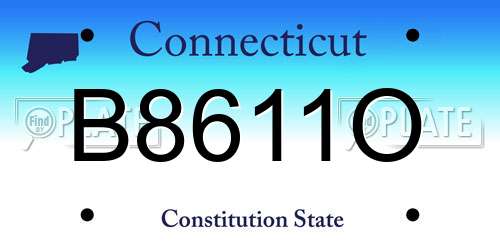 B8611O Connecticut License Plate