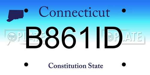 B861ID Connecticut License Plate