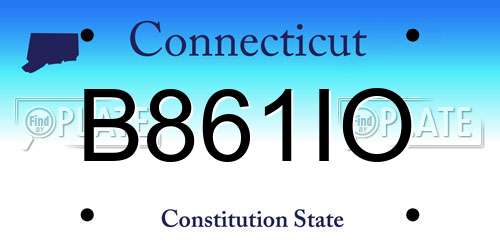 B861IO Connecticut License Plate