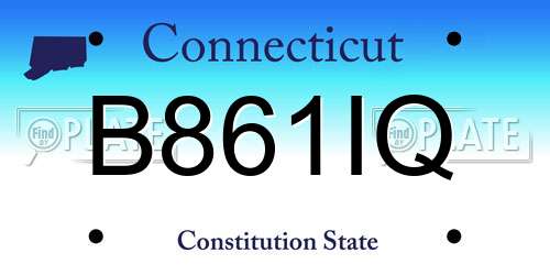 B861IQ Connecticut License Plate