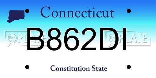 B862DI Connecticut License Plate
