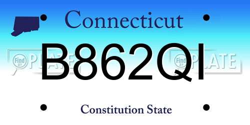 B862QI Connecticut License Plate
