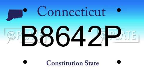 B8642P Connecticut License Plate