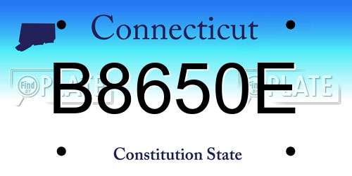B8650E Connecticut License Plate
