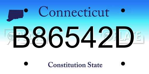 B86542D Connecticut License Plate