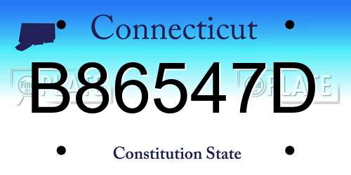 B86547D Connecticut License Plate