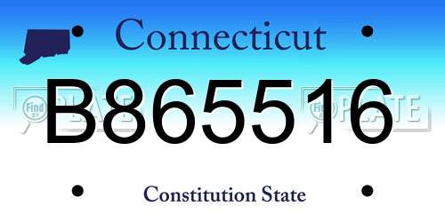 B865516 Connecticut License Plate
