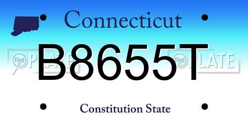 B8655T Connecticut License Plate