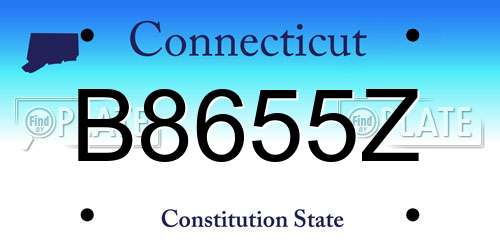 B8655Z Connecticut License Plate