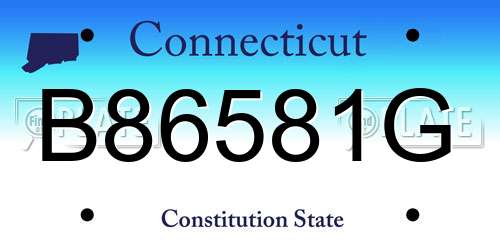 B86581G Connecticut License Plate