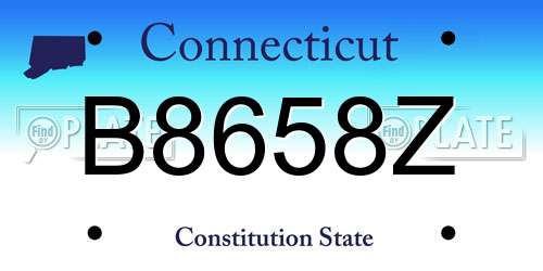 B8658Z Connecticut License Plate