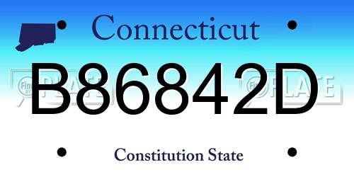 B86842D Connecticut License Plate