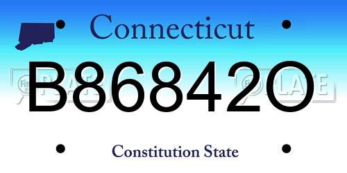 B86842O Connecticut License Plate