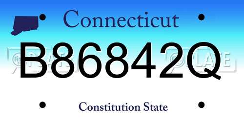 B86842Q Connecticut License Plate