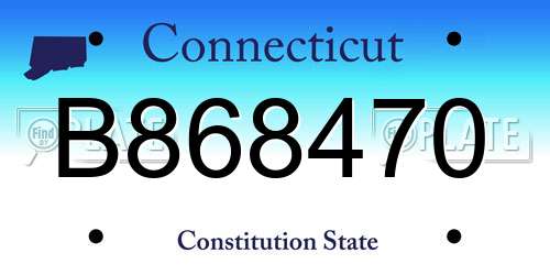 B868470 Connecticut License Plate