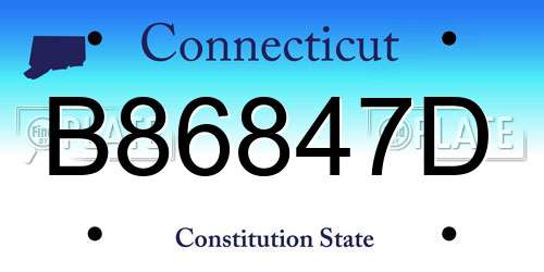 B86847D Connecticut License Plate