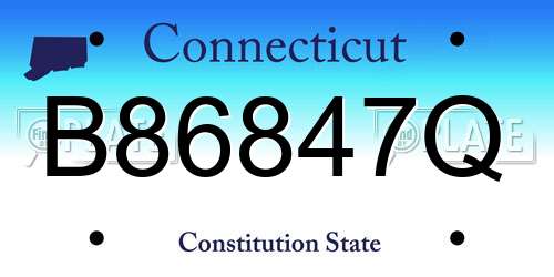 B86847Q Connecticut License Plate