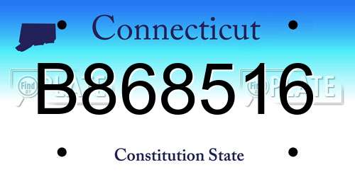 B868516 Connecticut License Plate