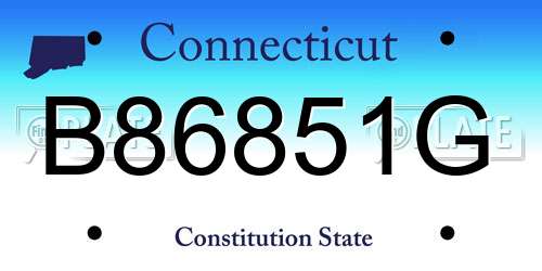 B86851G Connecticut License Plate