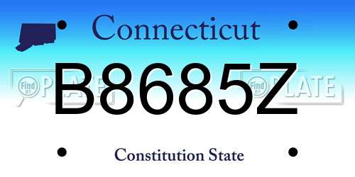 B8685Z Connecticut License Plate