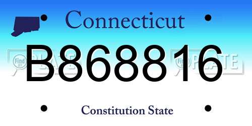 B868816 Connecticut License Plate