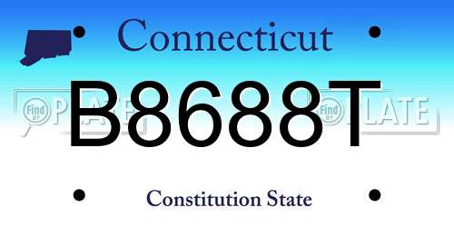 B8688T Connecticut License Plate