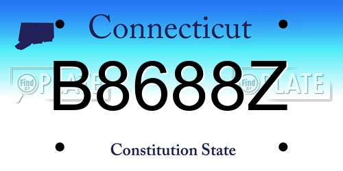 B8688Z Connecticut License Plate