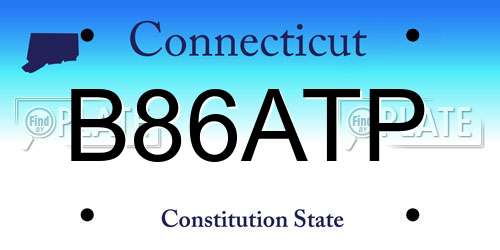 B86ATP Connecticut License Plate
